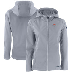 Chicago Bears Cutter & Buck Women's Evoke Eco Softshell Recycled Full-Zip Hooded Jacket | NFL New