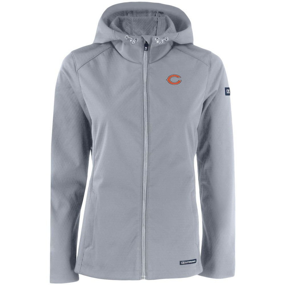 Chicago Bears Cutter & Buck Women's Evoke Eco Softshell Recycled Full-Zip Hooded Jacket | NFL New
