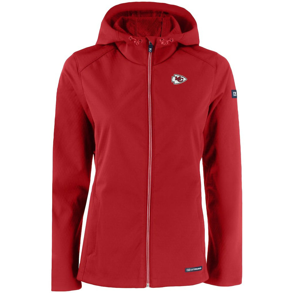 Kansas City Chiefs Cutter & Buck Women's Evoke Eco Softshell Recycled Full-Zip Hooded Jacket | NFL On sale
