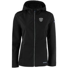 Las Vegas Raiders Cutter & Buck Women's Evoke Eco Softshell Recycled Full-Zip Hooded Jacket | NFL Outlet