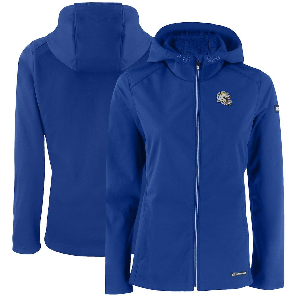 Los Angeles Chargers Cutter & Buck Women's Evoke Eco Softshell Recycled Full-Zip Hooded Jacket | NFL On sale