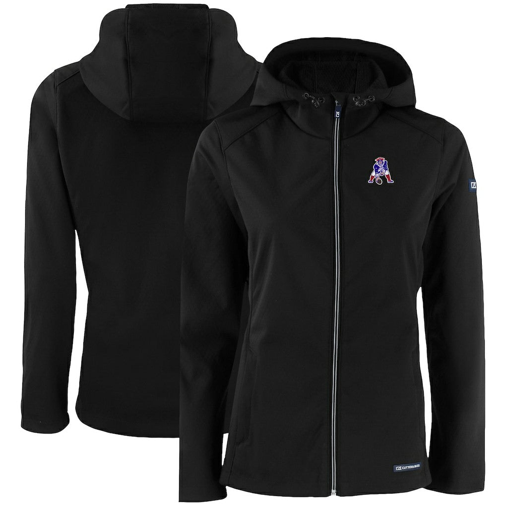 New England Patriots Cutter & Buck Women's Evoke Eco Softshell Recycled Full-Zip Hooded Jacket | NFL New