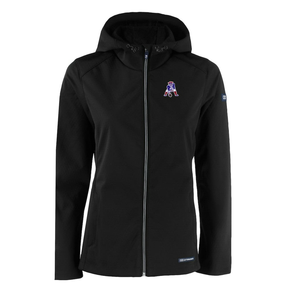 New England Patriots Cutter & Buck Women's Evoke Eco Softshell Recycled Full-Zip Hooded Jacket | NFL New