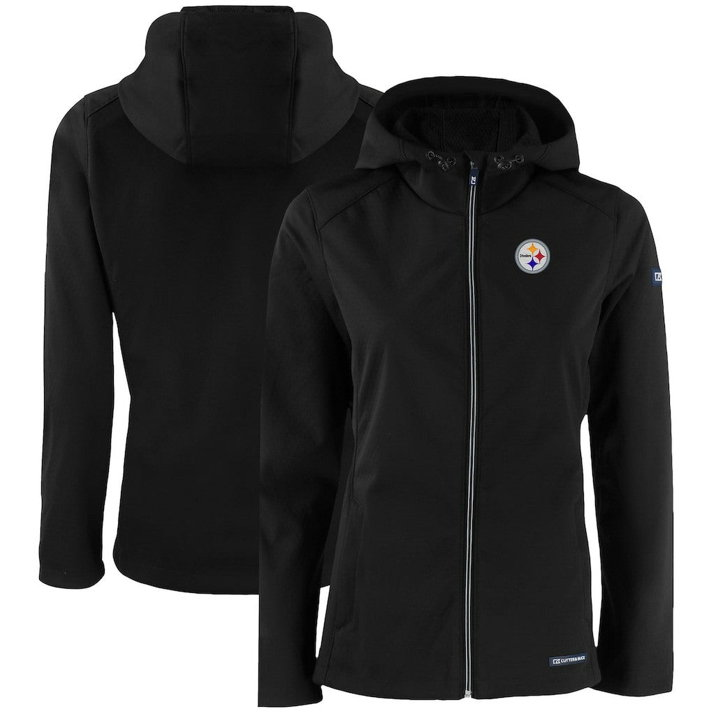 Pittsburgh Steelers Cutter & Buck Women's Evoke Eco Softshell Recycled Full-Zip Hooded Jacket | NFL Online
