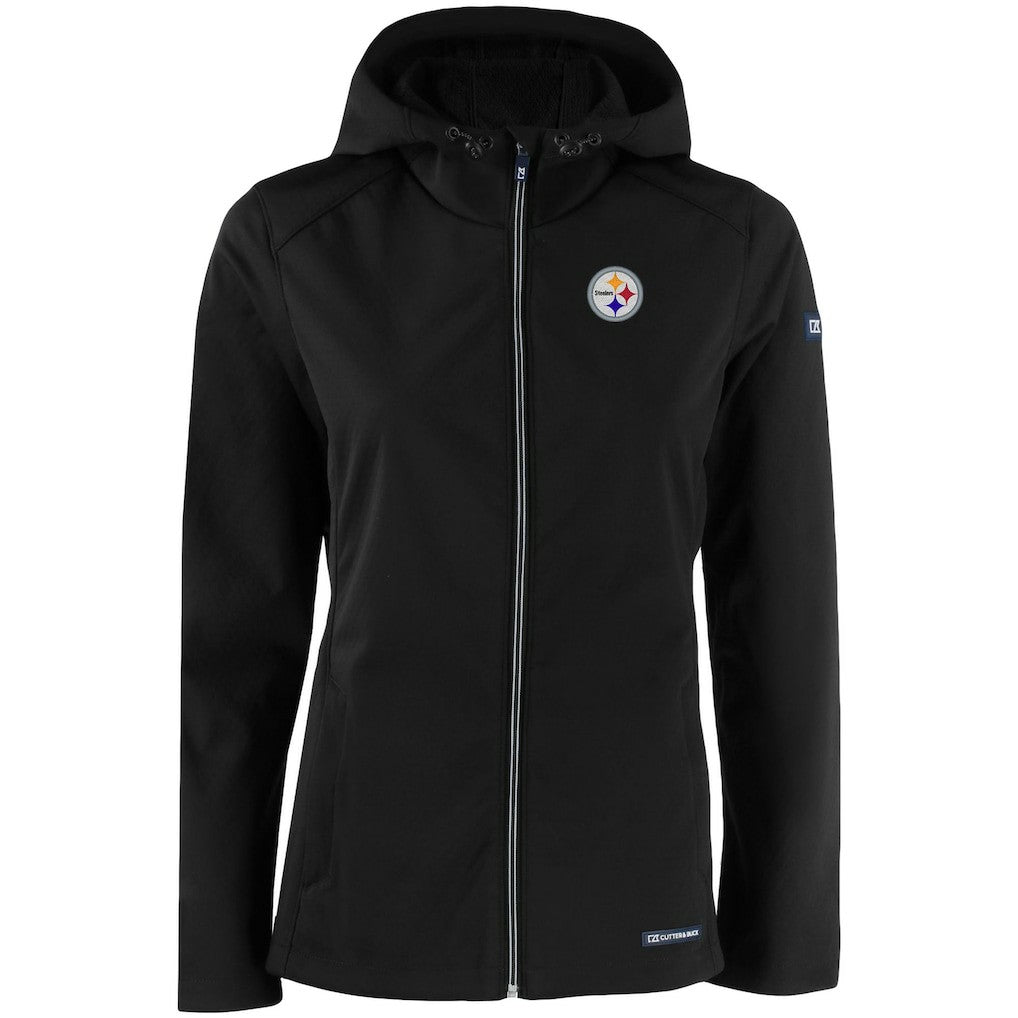 Pittsburgh Steelers Cutter & Buck Women's Evoke Eco Softshell Recycled Full-Zip Hooded Jacket | NFL Online