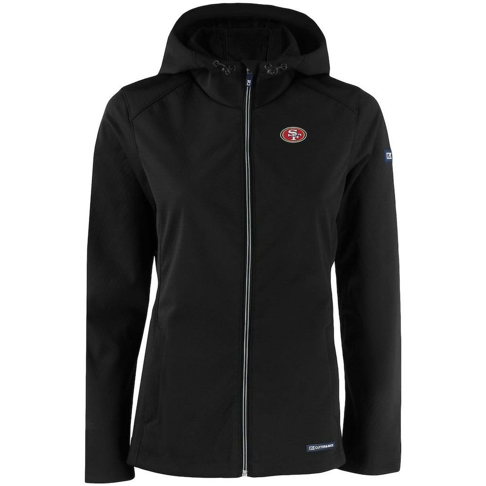 San Francisco 49ers Cutter & Buck Women's Evoke Eco Softshell Recycled Full-Zip Hooded Jacket | NFL Near me