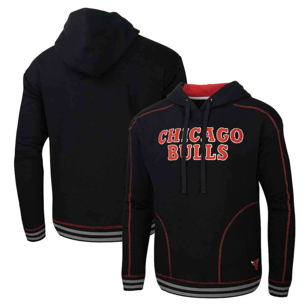 Black Chicago Bulls Stadium Essentials Baseline Pullover Hoodie | NBA
