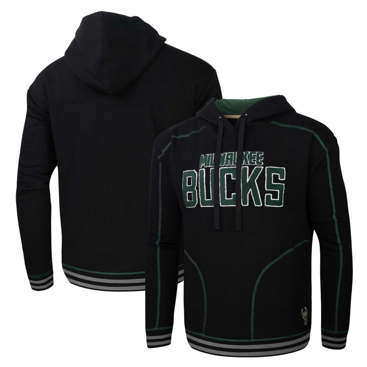Black Milwaukee Bucks Stadium Essentials Baseline Pullover Hoodie | NBA