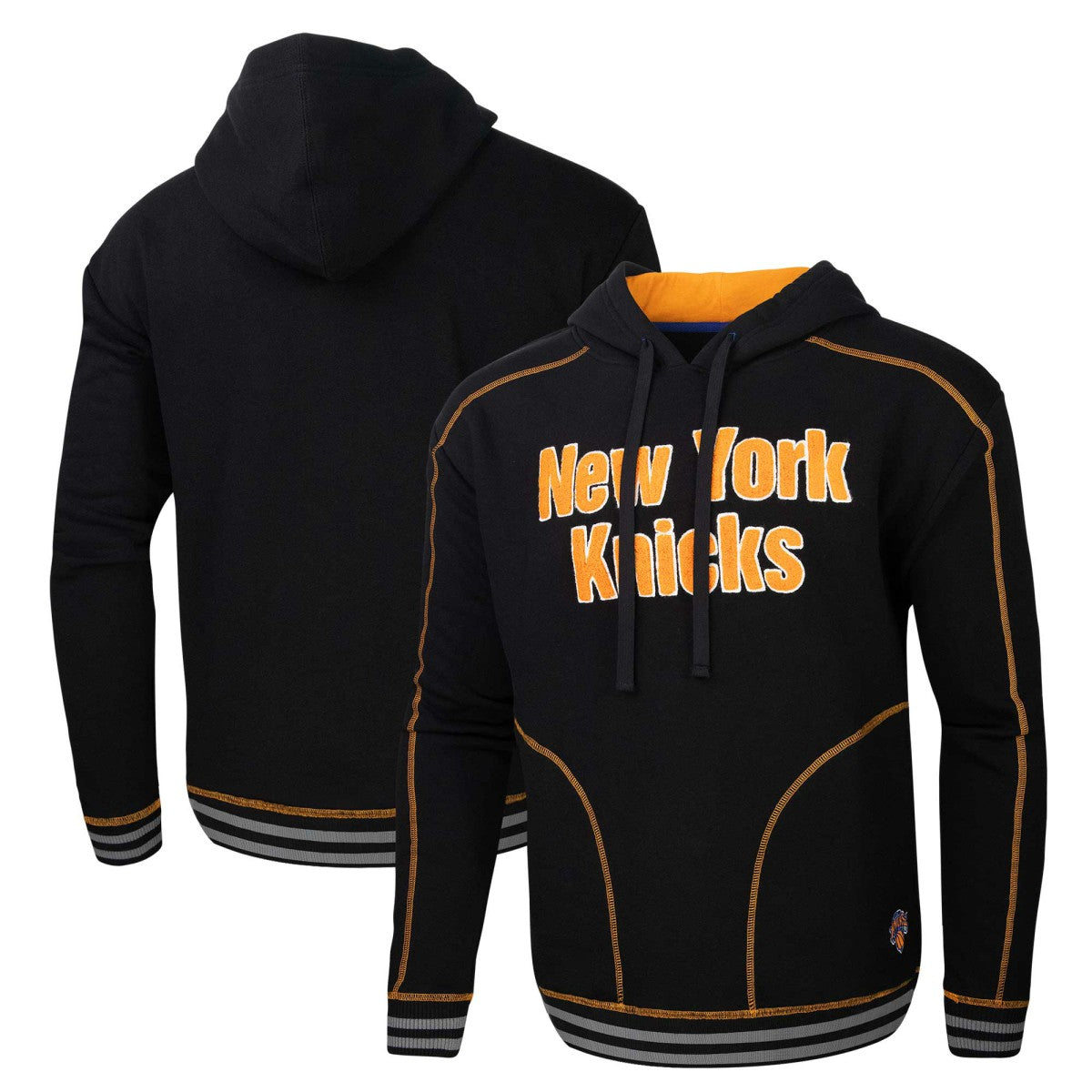 Black New York Knicks Stadium Essentials Baseline Pullover Hoodie | NBA