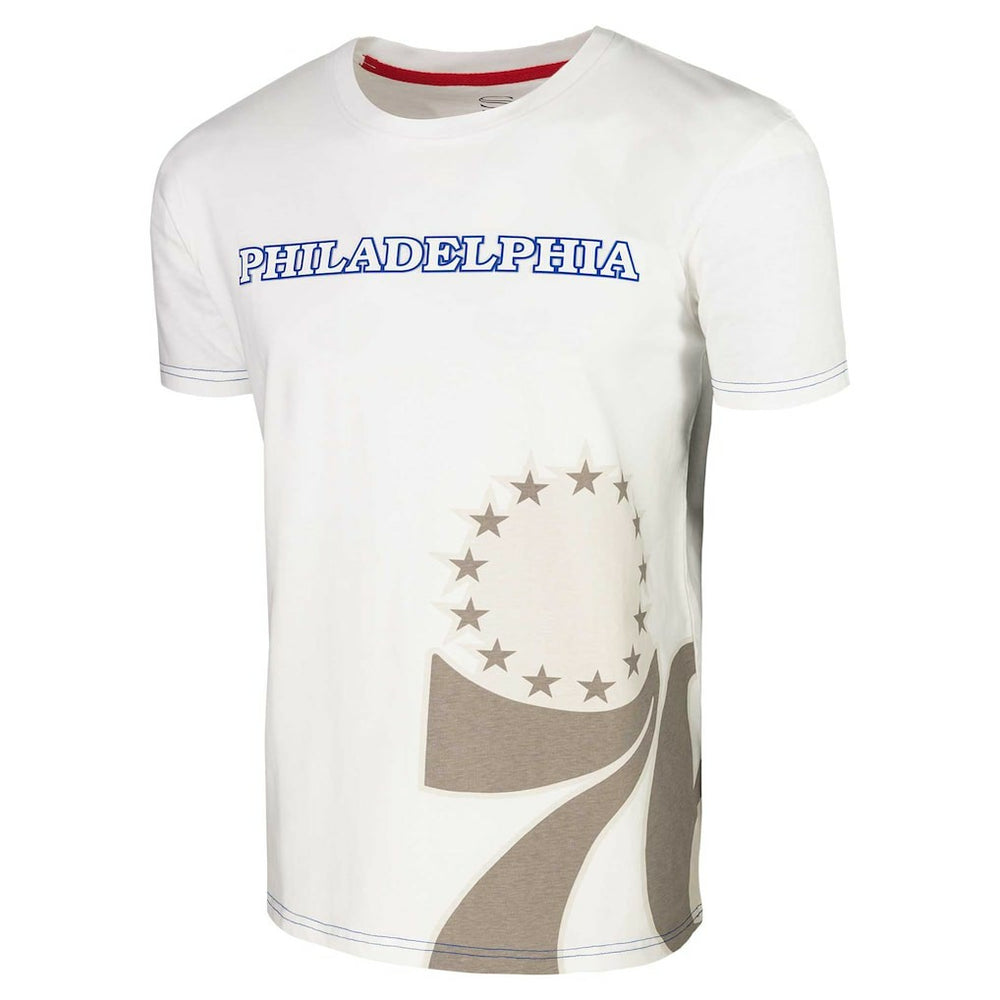 White Philadelphia 76ers Stadium Essentials Unisex Scoreboard T-Shirt | NBA
