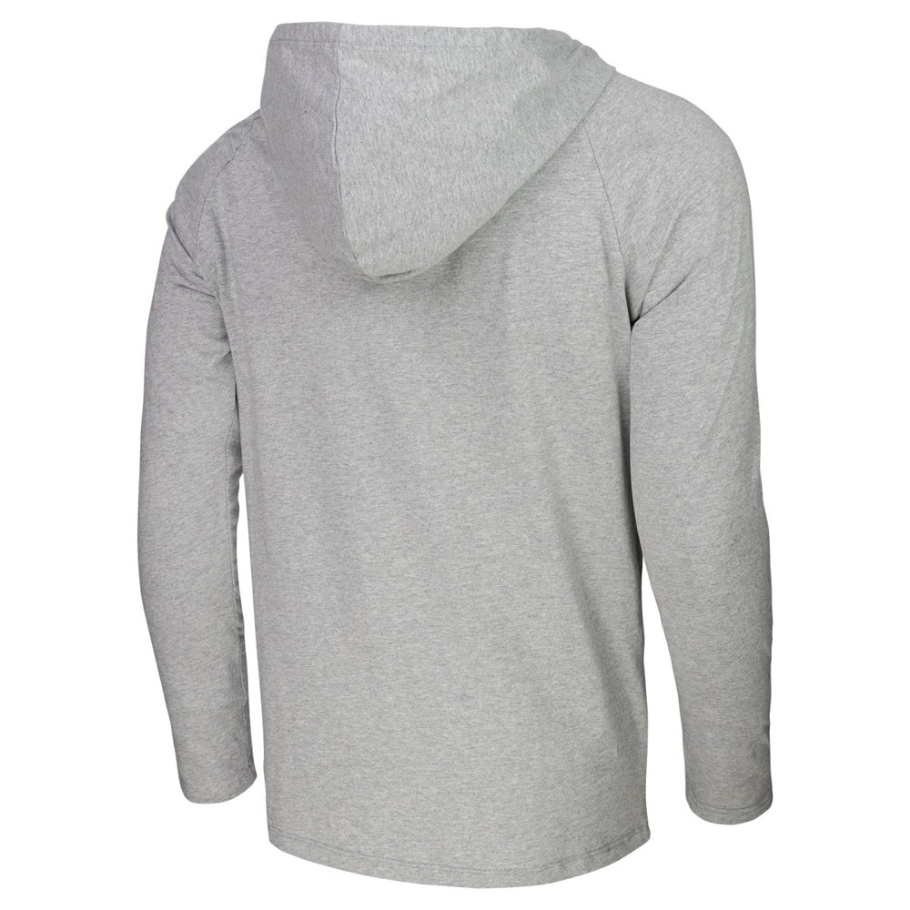 Heather Gray Los Angeles Lakers Stadium Essentials Atrium Raglan Long Sleeve Hoodie T-Shirt | NBA