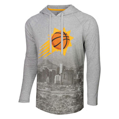 Heather Gray Phoenix Suns Stadium Essentials Atrium Raglan Long Sleeve Hoodie T-Shirt | NBA