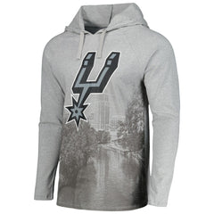 Heather Gray San Antonio Spurs Stadium Essentials Atrium Raglan Long Sleeve Hoodie T-Shirt | NBA