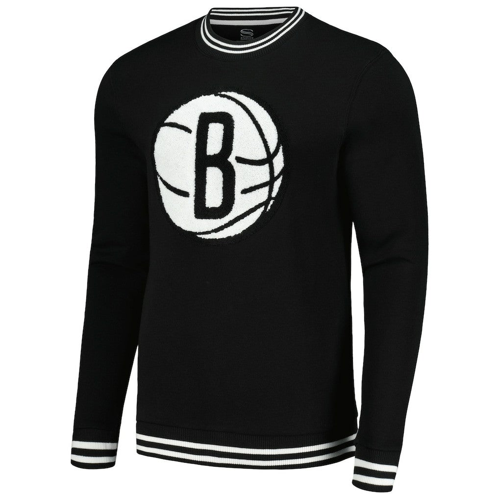 Black Brooklyn Nets Stadium Essentials Club Level Pullover Sweatshirt | NBA