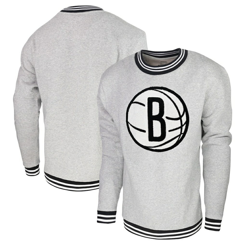 Heather Gray Brooklyn Nets Stadium Essentials Club Level Pullover Sweatshirt | NBA