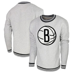 Heather Gray Brooklyn Nets Stadium Essentials Club Level Pullover Sweatshirt | NBA