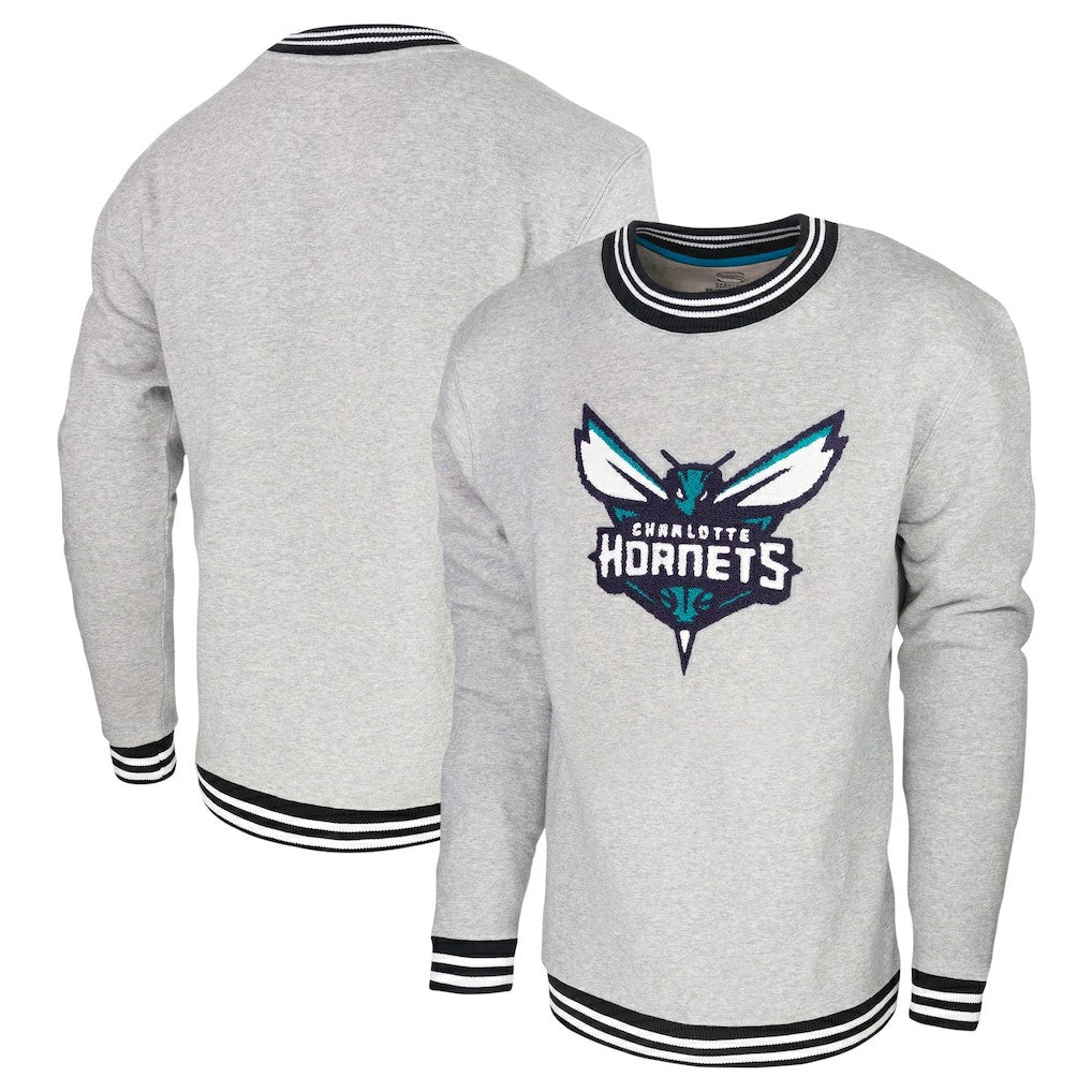Heather Gray Charlotte Hornets Stadium Essentials Club Level Pullover Sweatshirt | NBA
