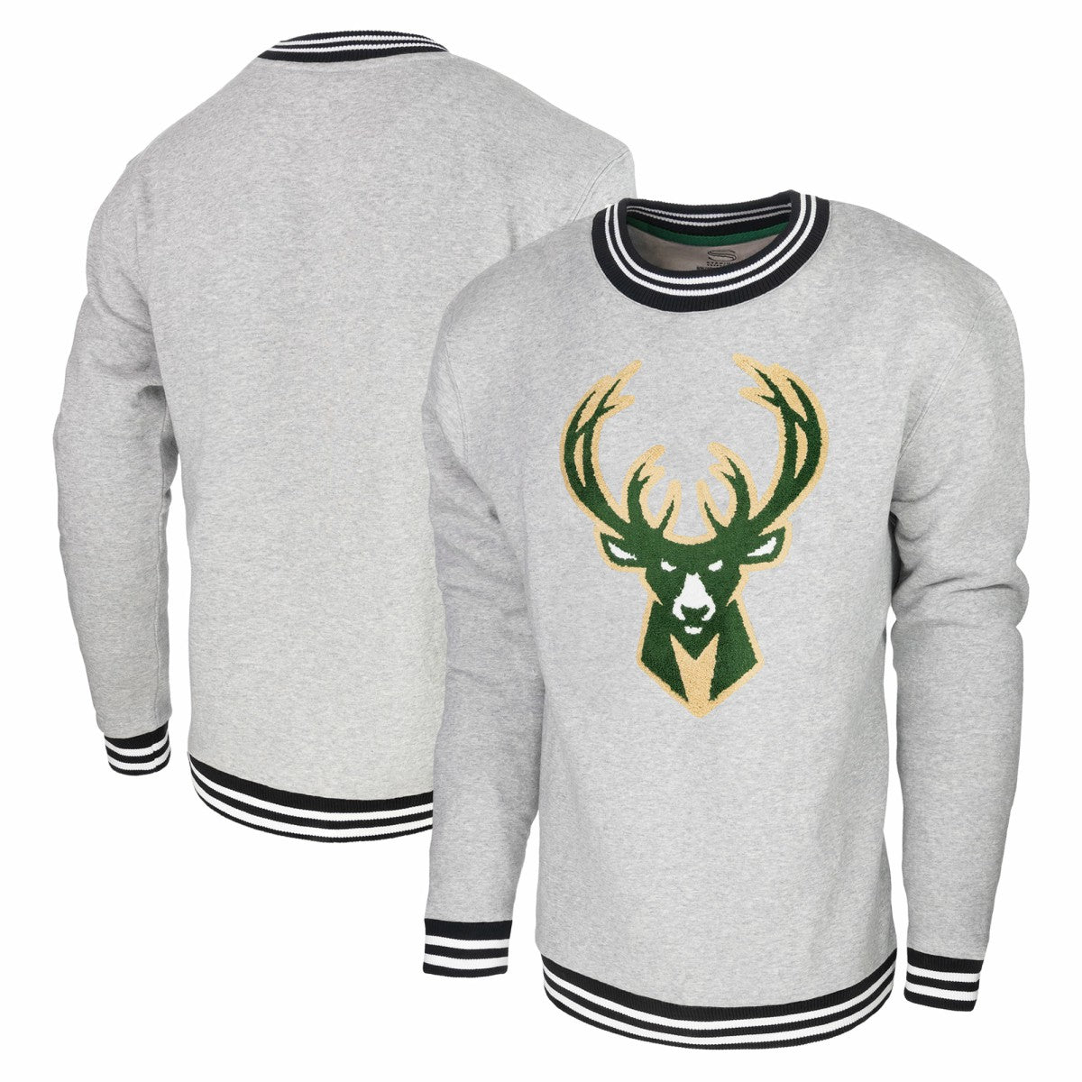 Heather Gray Milwaukee Bucks Stadium Essentials Club Level Pullover Sweatshirt | NBA