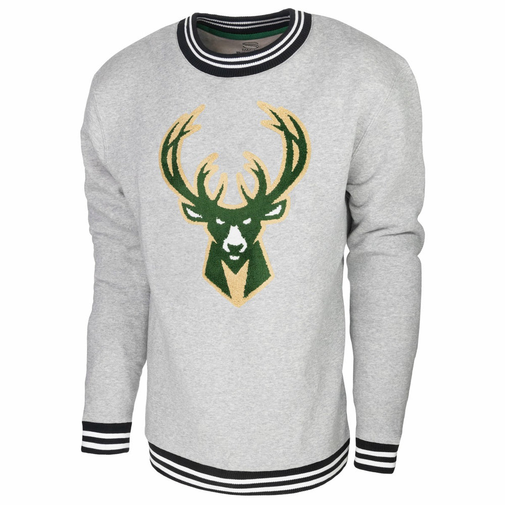 Heather Gray Milwaukee Bucks Stadium Essentials Club Level Pullover Sweatshirt | NBA