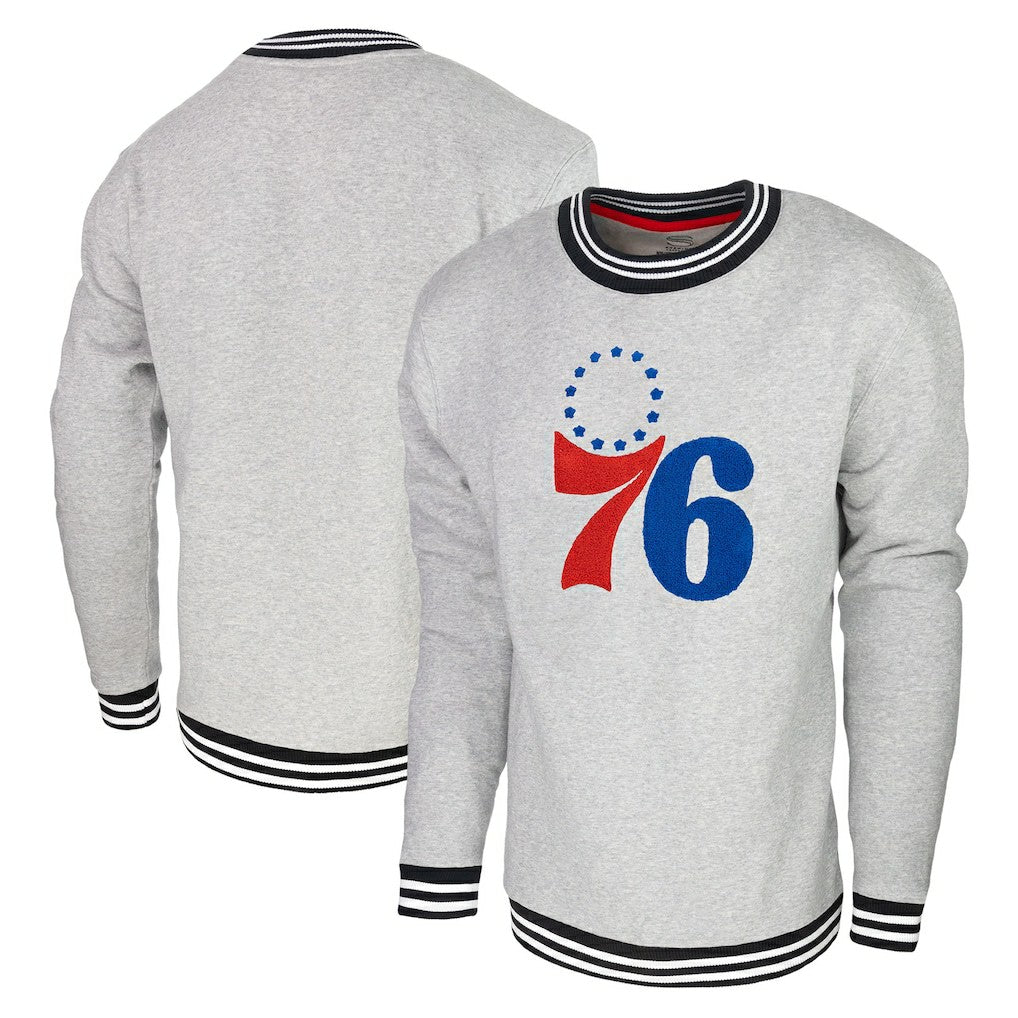 Heather Gray Philadelphia 76ers Stadium Essentials Club Level Pullover Sweatshirt | NBA