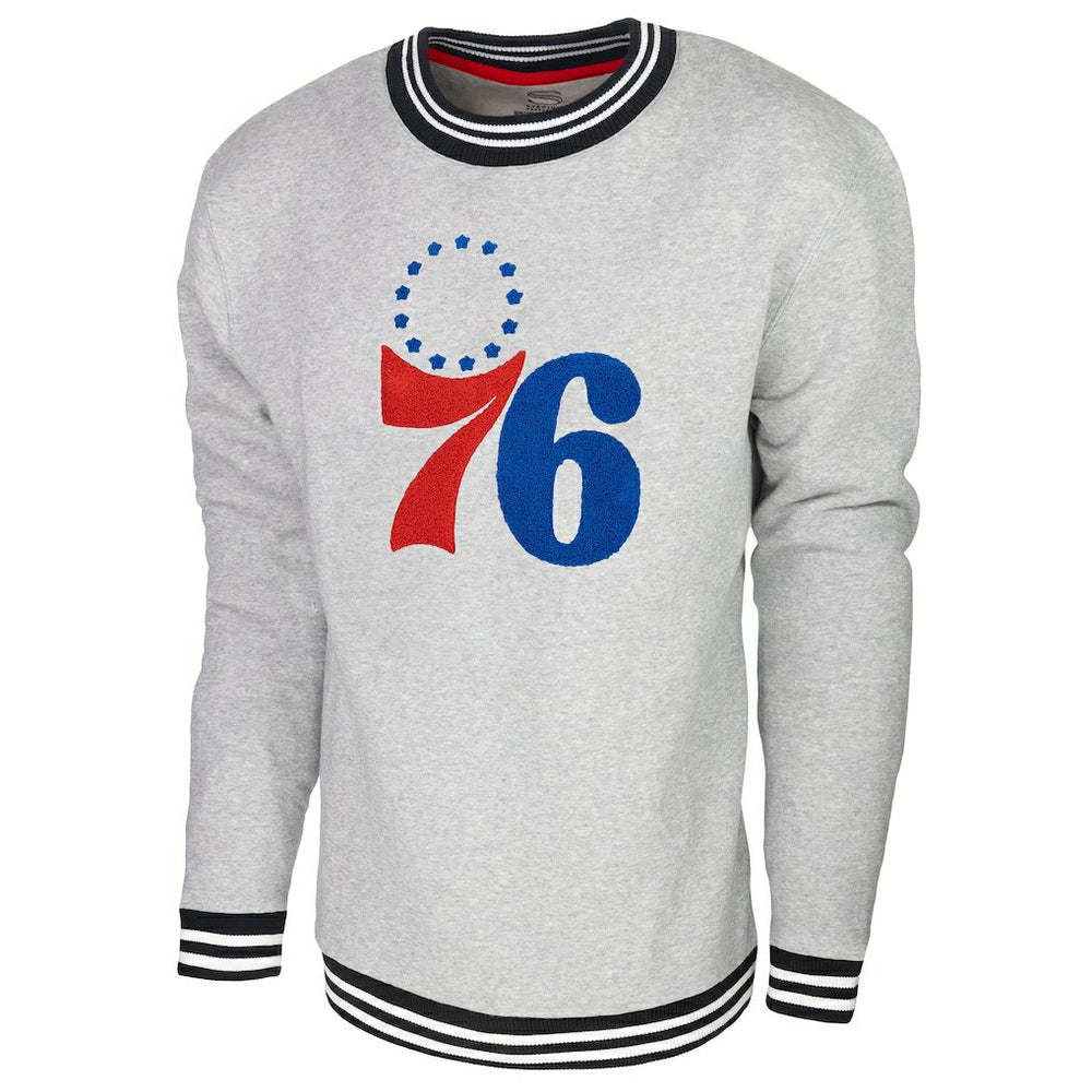 Heather Gray Philadelphia 76ers Stadium Essentials Club Level Pullover Sweatshirt | NBA