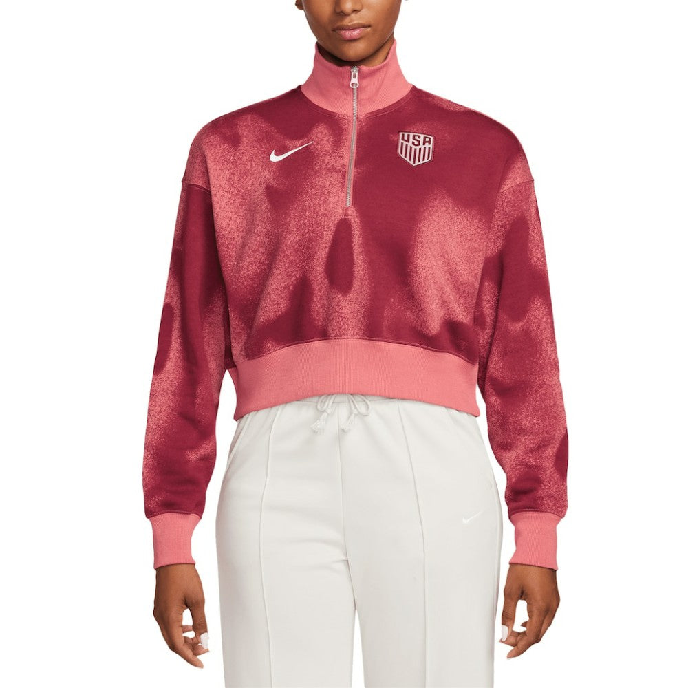 USMNT Women's Phoenix Fleece Cropped Quarter-Zip Jacket