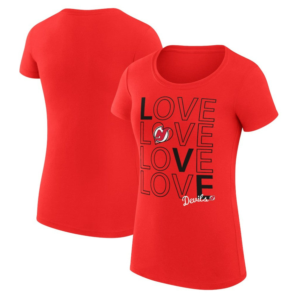 New Jersey Devils G-III 4Her by Carl Banks Women's Super-Slim Fit Lightweight Hockey Love T-Shirt -  NHL T-shirts