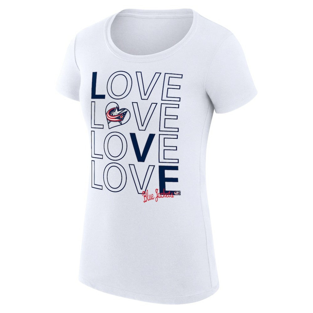 Columbus Blue Jackets G-III 4Her by Carl Banks Women's Super-Slim Fit Lightweight Hockey Love T-Shirt -  NHL T-shirts