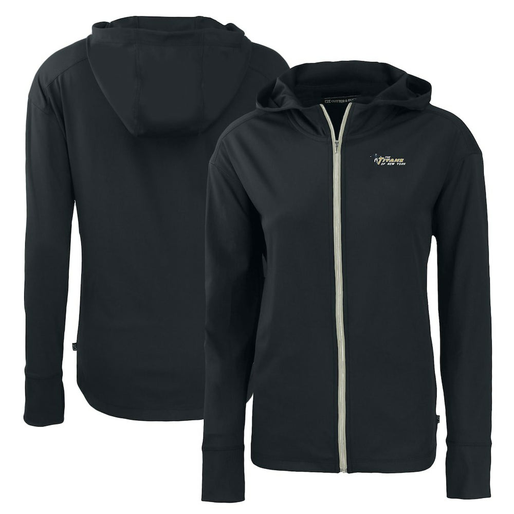 New York Jets Cutter & Buck Women's Throwback Daybreak Eco Recycled Half-Zip Hoodie | NFL Discount