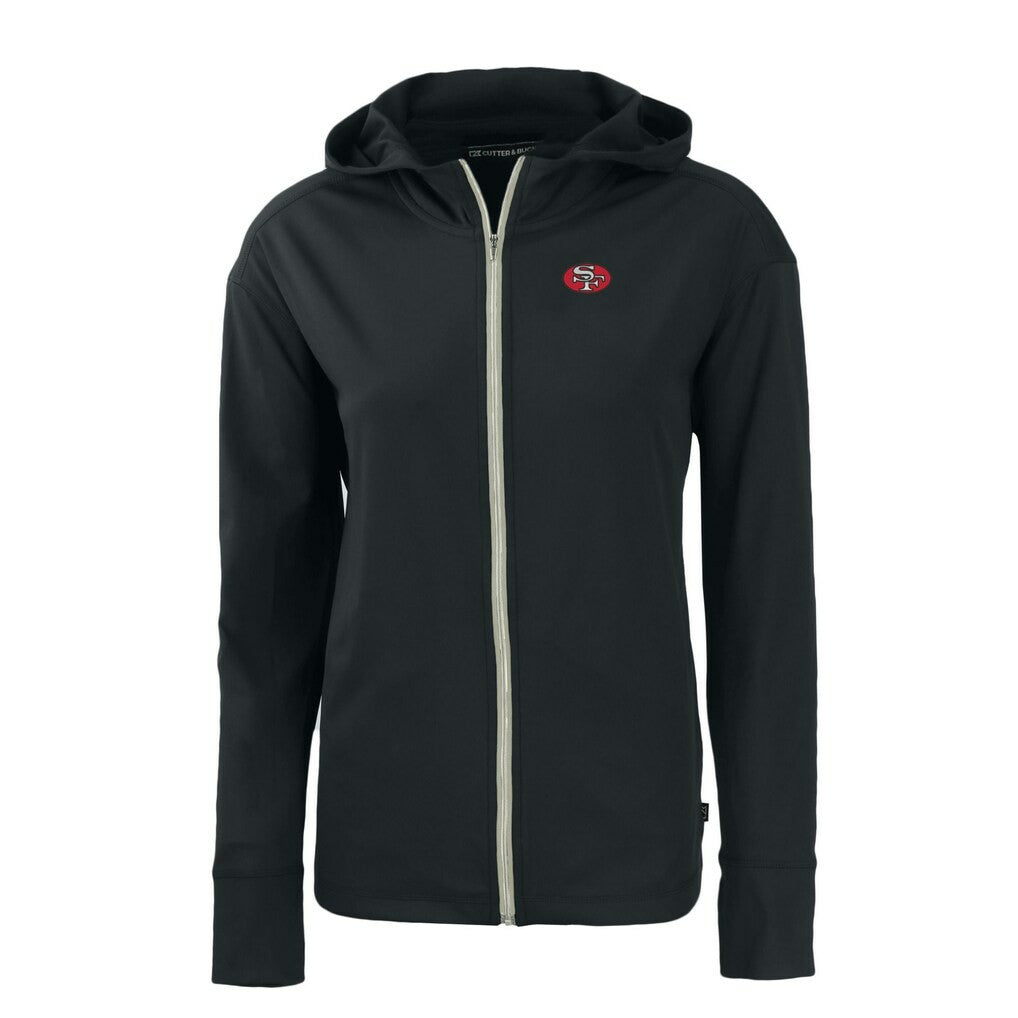 San Francisco 49ers Cutter & Buck Women's Throwback Daybreak Eco Recycled Half-Zip Hoodie | NFL Outlet
