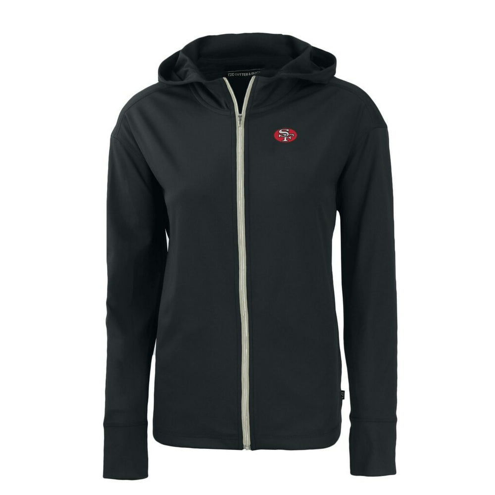 San Francisco 49ers Cutter & Buck Women's Throwback Daybreak Eco Recycled Half-Zip Hoodie | NFL Outlet