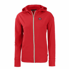 San Francisco 49ers Cutter & Buck Women's Throwback Daybreak Eco Recycled Half-Zip Hoodie | NFL Outlet