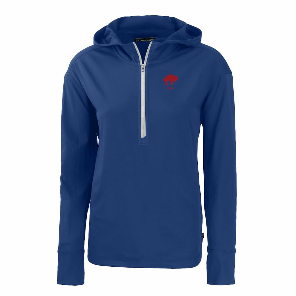 Buffalo Bills Cutter & Buck Women's Throwback Daybreak Eco Recycled Half-Zip Hoodie | NFL New