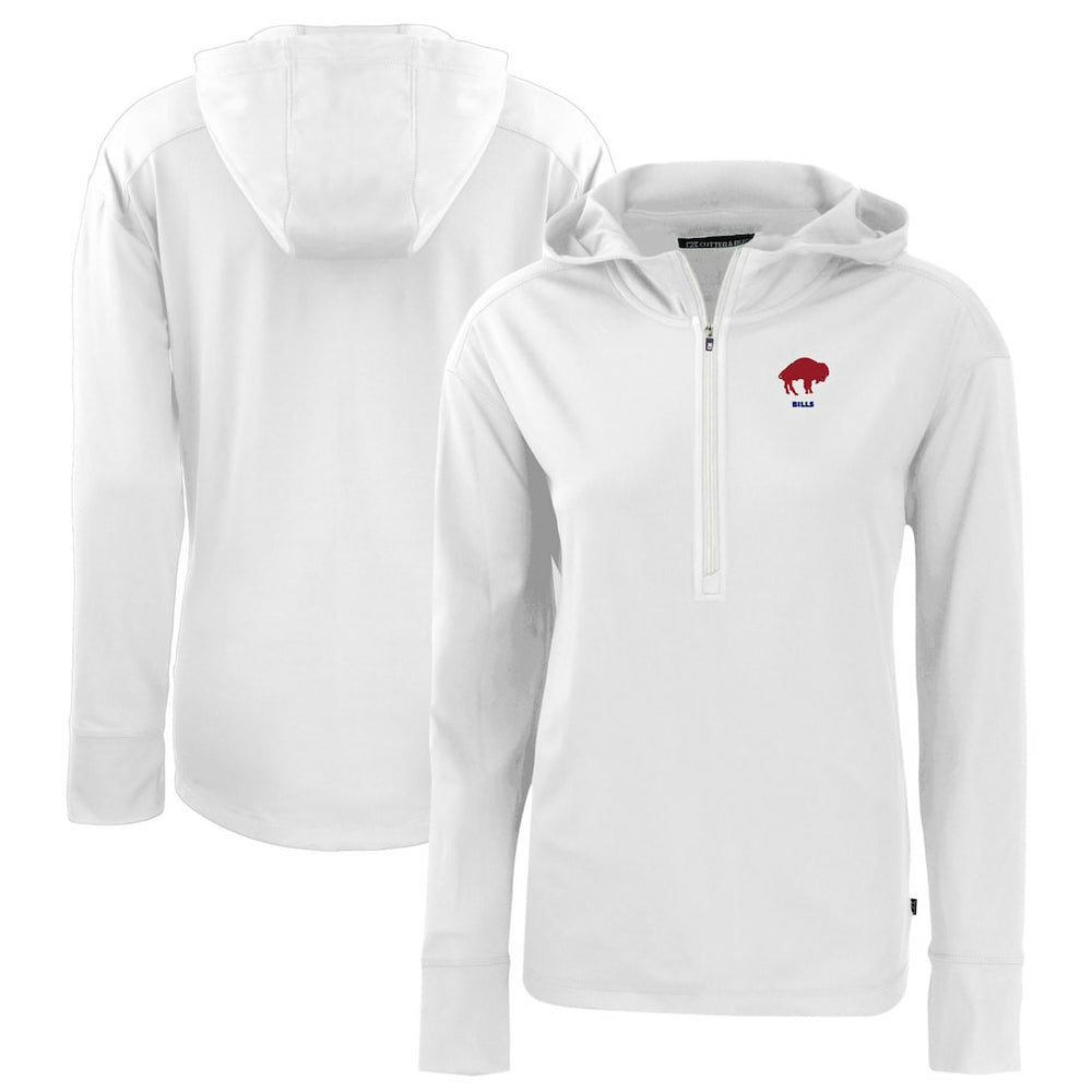 Buffalo Bills Cutter & Buck Women's Throwback Daybreak Eco Recycled Half-Zip Hoodie | NFL Hot