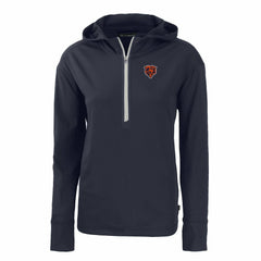 Chicago Bears Cutter & Buck Women's Throwback Daybreak Eco Recycled Half-Zip Hoodie | NFL Sale
