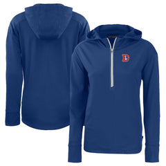 Denver Broncos Cutter & Buck Women's Throwback Daybreak Eco Recycled Half-Zip Hoodie | NFL New