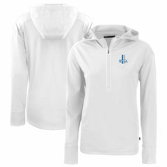 Detroit Lions Cutter & Buck Women's Throwback Daybreak Eco Recycled Half-Zip Hoodie | NFL Outlet