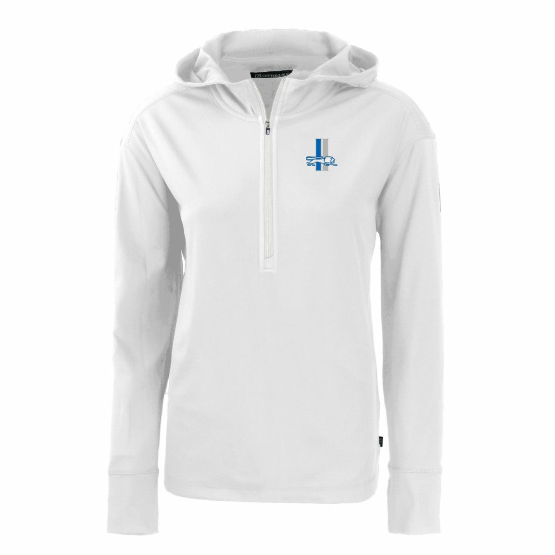 Detroit Lions Cutter & Buck Women's Throwback Daybreak Eco Recycled Half-Zip Hoodie | NFL Outlet