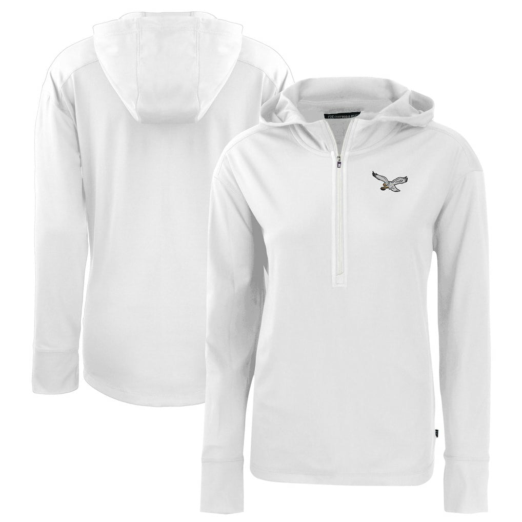 Philadelphia Eagles Cutter & Buck Women's Throwback Daybreak Eco Recycled Half-Zip Hoodie | NFL US