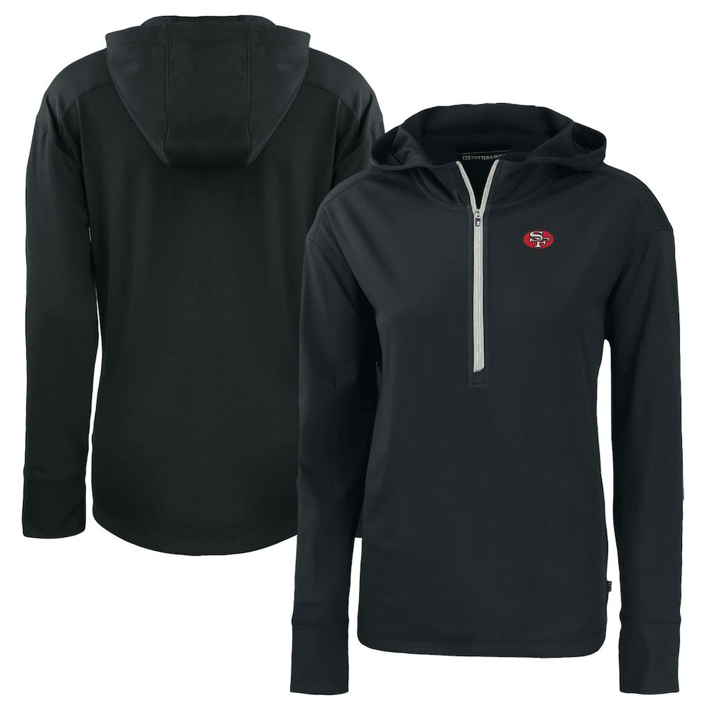 San Francisco 49ers Cutter & Buck Women's Throwback Daybreak Eco Recycled Half-Zip Hoodie | NFL Discount