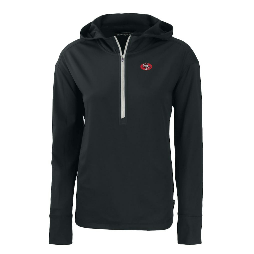 San Francisco 49ers Cutter & Buck Women's Throwback Daybreak Eco Recycled Half-Zip Hoodie | NFL Discount