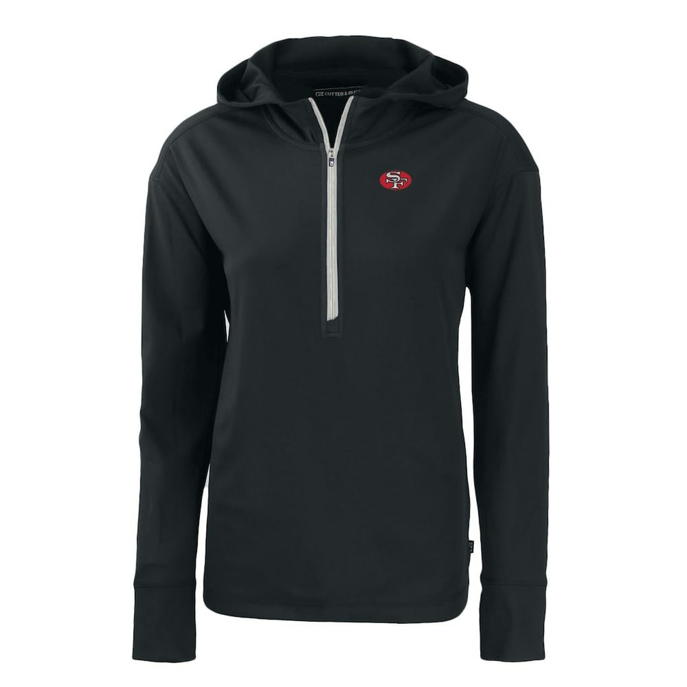 San Francisco 49ers Cutter & Buck Women's Throwback Daybreak Eco Recycled Half-Zip Hoodie | NFL Discount