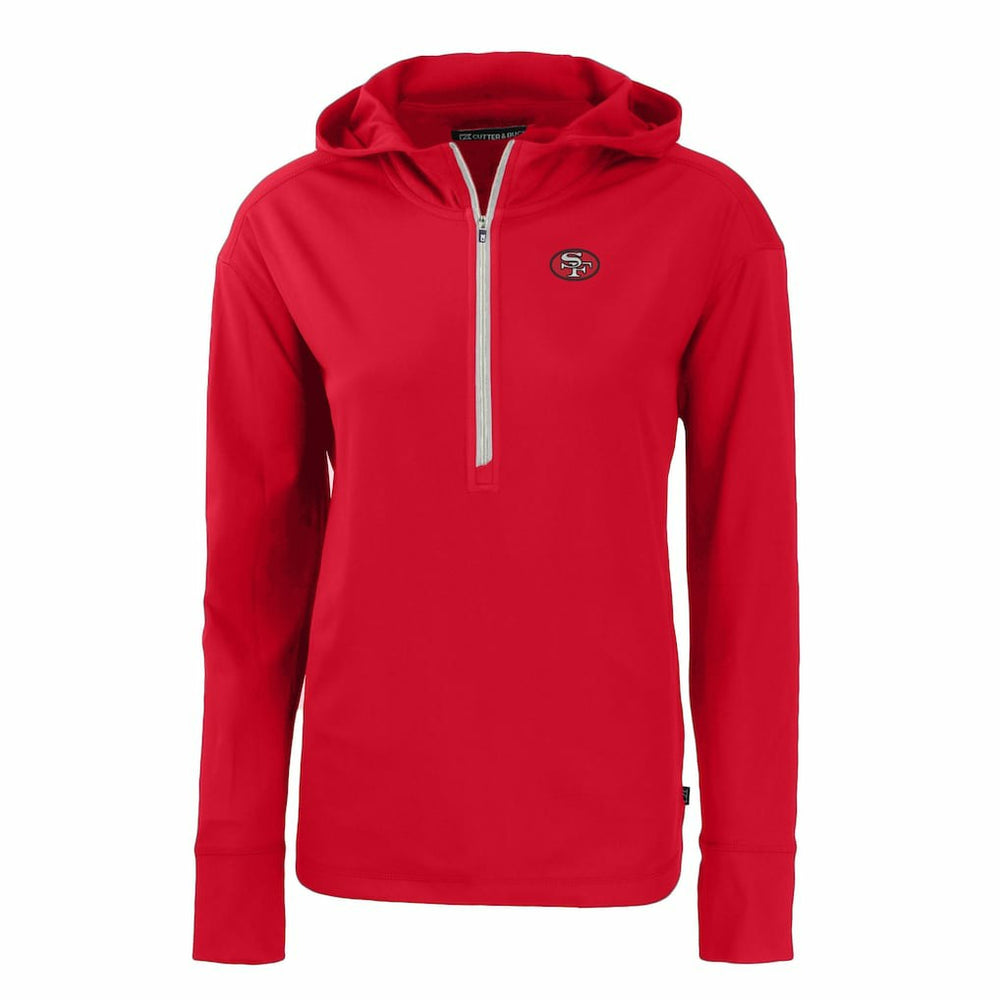 San Francisco 49ers Cutter & Buck Women's Throwback Daybreak Eco Recycled Half-Zip Hoodie | NFL Online