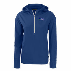 Seattle Seahawks Cutter & Buck Women's Throwback Daybreak Eco Recycled Half-Zip Hoodie | NFL Sale
