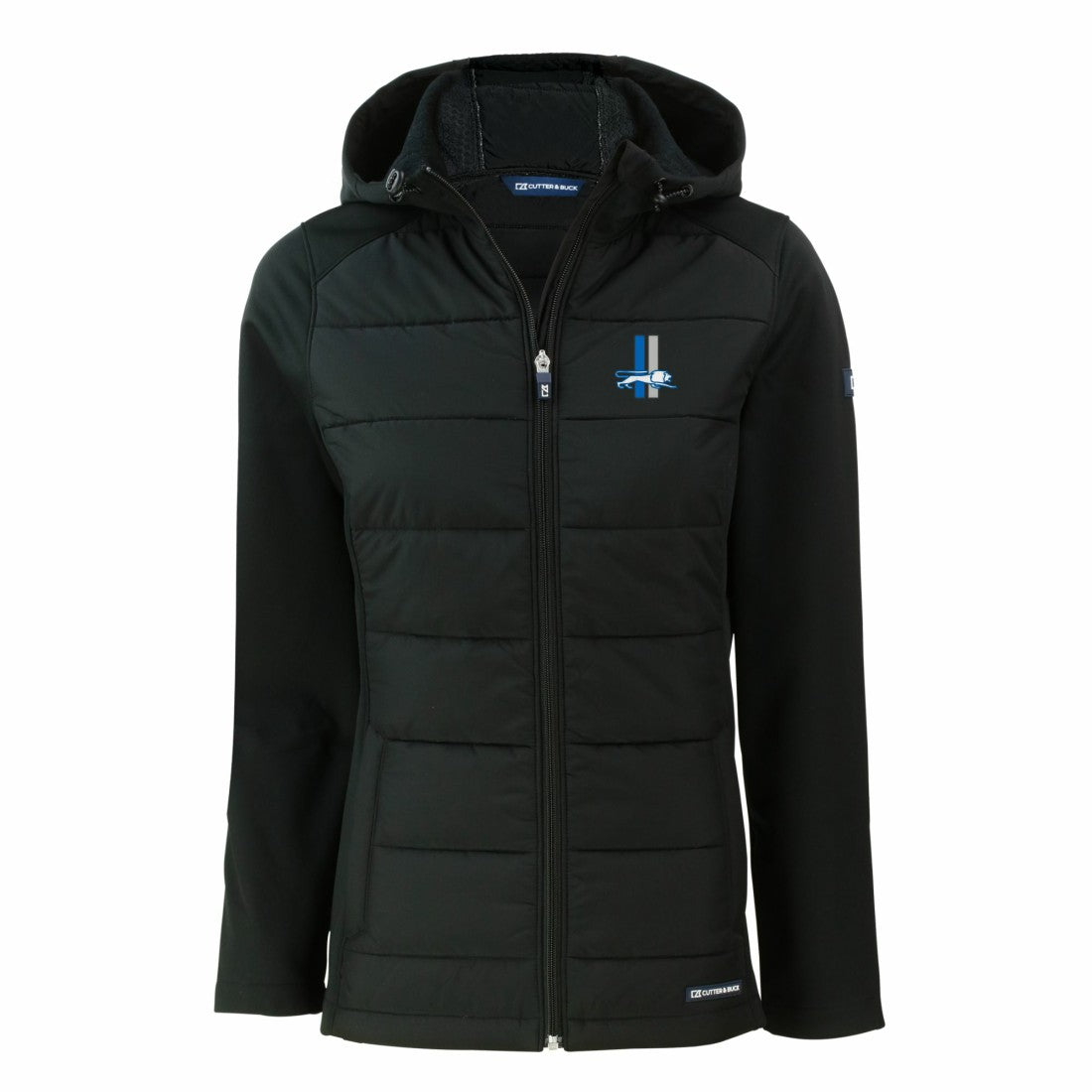 Detroit Lions Cutter & Buck Women's Throwback Evoke Hybrid Eco Softshell Recycled Full-Zip Hoodie Jacket | NFL Near me