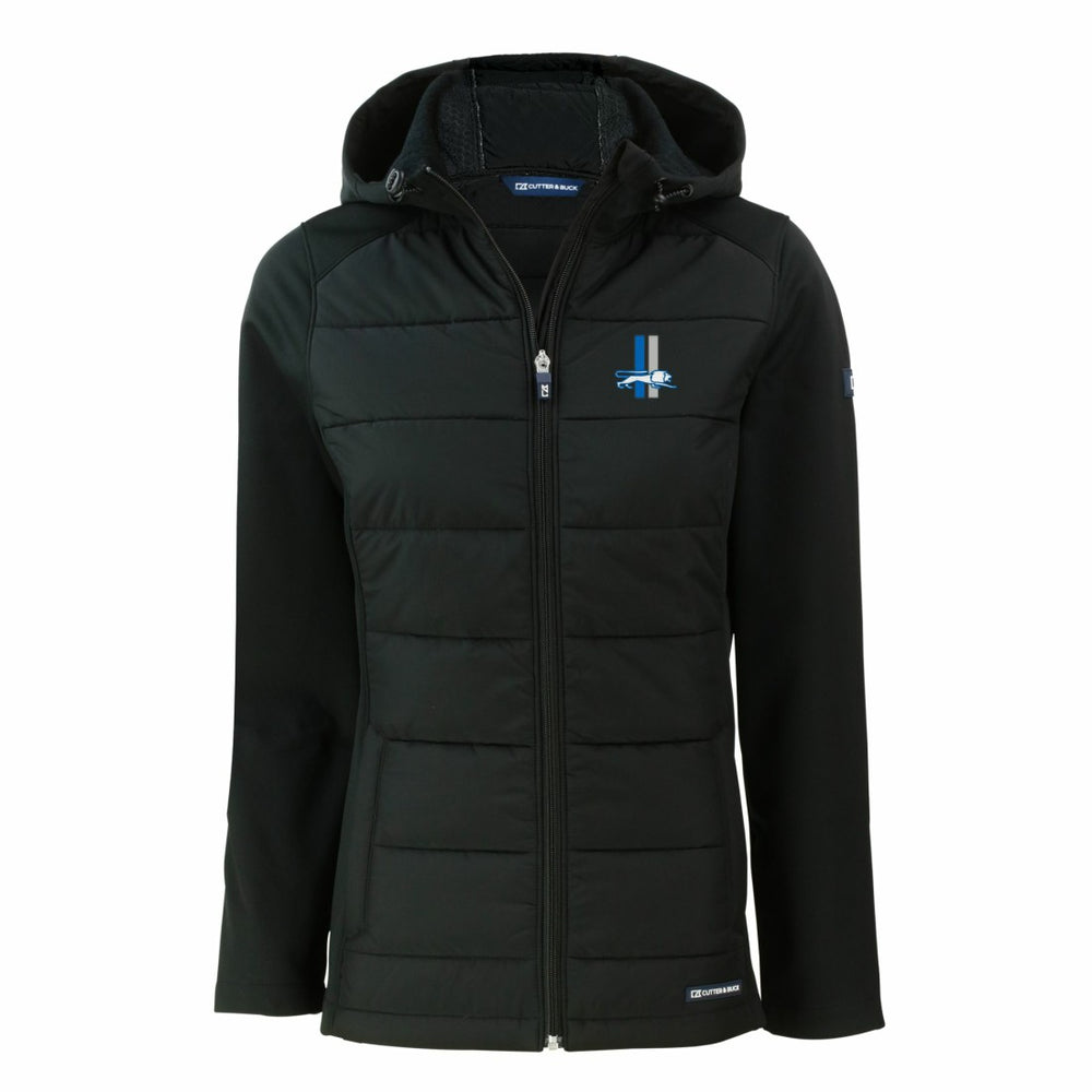Detroit Lions Cutter & Buck Women's Throwback Evoke Hybrid Eco Softshell Recycled Full-Zip Hoodie Jacket | NFL Near me