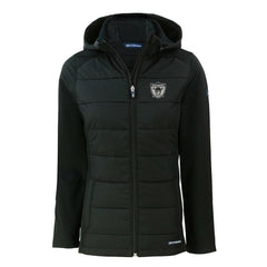 Las Vegas Raiders Cutter & Buck Women's Throwback Evoke Hybrid Eco Softshell Recycled Full-Zip Hoodie Jacket | NFL Discount
