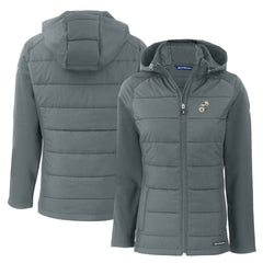 New Orleans Saints Cutter & Buck Women's Throwback Evoke Hybrid Eco Softshell Recycled Full-Zip Hoodie Jacket | NFL Outlet