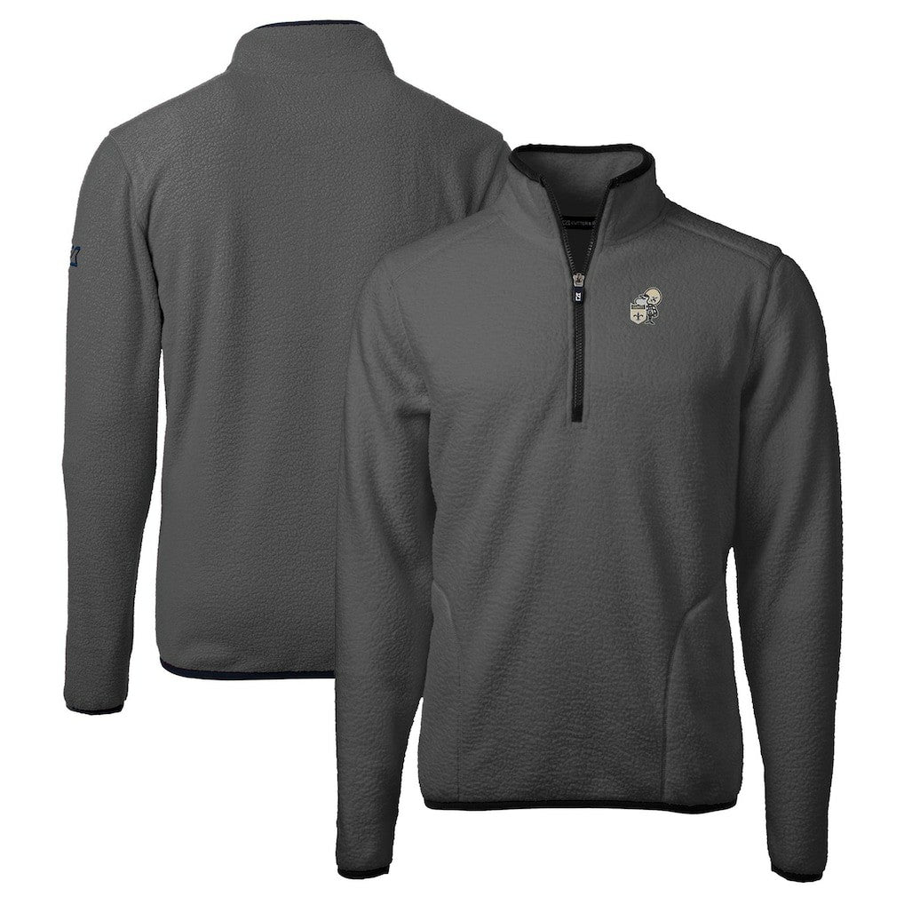 New Orleans Saints Cutter & Buck Throwback Cascade Eco Sherpa Fleece Quarter-Zip Pullover Jacket | NFL US