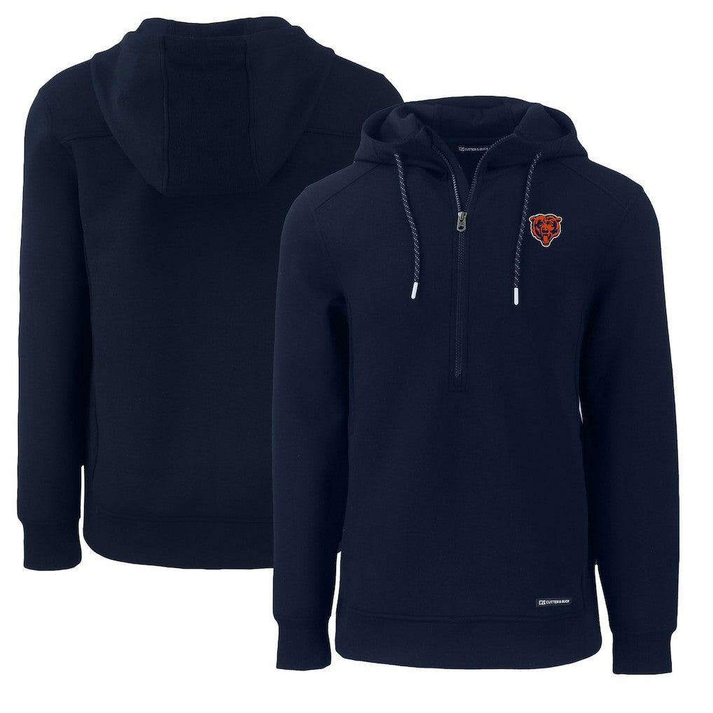 Chicago Bears Cutter & Buck Throwback Roam Eco Half-Zip Recycled Pullover Hoodie | NFL US